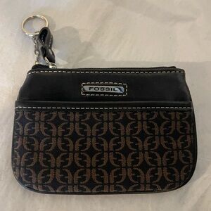 Fossil Keychain wallet Black and Brown Patterned Wallet